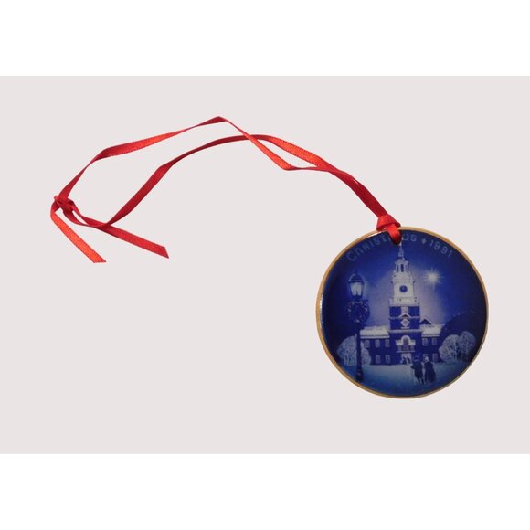Bing & Grondahl Independence Hall 1991 Ltd Ed Porcelain Christmas Ornament Boxed - Picture 3 of 7